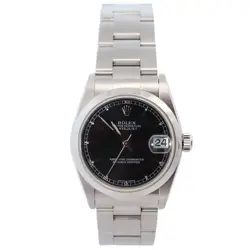 ROLEX DATEJUST 31MM BLACK DIAL WATCH 78240