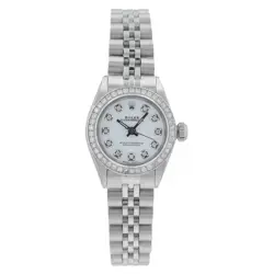 Rolex Oyster Perpetual 6623 26mm White Diamonds Dial Diamonds Bezel Jubile