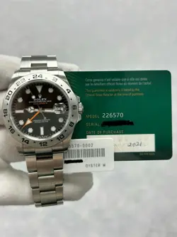 ROLEX EXPLORER II 226570 WITH CARD STAINLESS STEEL 42MM BLACK DIAL OYSTER BAND
