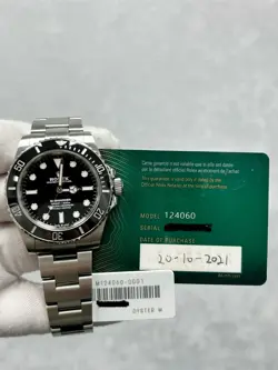 ROLEX SUBMARINER 124060 WITH CARD STAINLESS STEEL BLACK DIAL 41MM