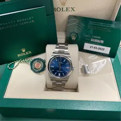 ROLEX OYSTER PERPETUAL 36 126000  BLUE DIAL WITH BOX AND PAPERS 2022