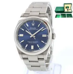 2025 ROLEX OYSTER PERPETUAL 126000 36MM BLUE DIAL STEEL BOX PAPERS
