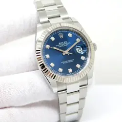 ROLEX 126334 DATEJUST 41 WITH BLUE DIAMOND DIAL ON OYSTER