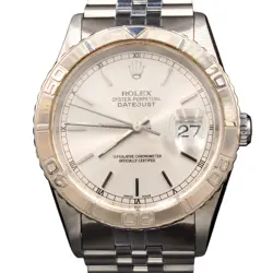 MENS ROLEX STAINLESS STEEL DATEJUST TURN-O-GRAPH WATCH SILVER DIAL 16264
