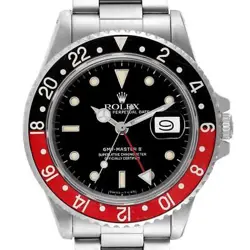 Rolex GMT Master Fat Lady Vintage Coke Black Red Bezel Mens Watch 16760