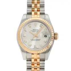 USED ROLEX DATEJUST 179173G GRAY LADIES WATCH #411011