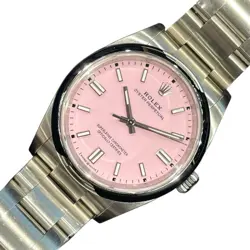 USED ROLEX OYSTER PERPETUAL 126000 PINK CASE SIZE 36MM MEN'S WATCH #411411