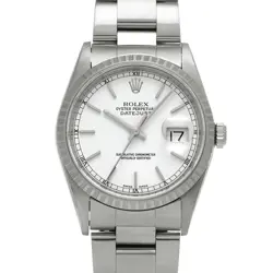 USED ROLEX DATEJUST 16220 WHITE CASE SIZE 36×36MM MEN'S WATCH #411411