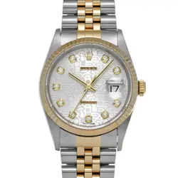 USED ROLEX DATEJUST 16233G SILVER CASE SIZE 36×36MM MEN'S WATCH #417711