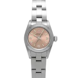 USED ROLEX OYSTER PERPETUAL 67180 PINK CASE SIZE 24×24MM LADIES WATCH #41611