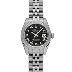 USED ROLEX DATEJUST 179174 BLACK CASE SIZE 26×26MM LADIES WATCH #415011