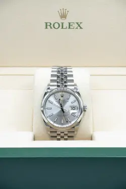 ROLEX DATEJUST 36, REF. 126200, SMOOTH SILVER DIAL, JUBILEE BRACELET