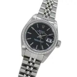 ROLEX 69240 OYSTER PERPETUAL DATE BLACK DIAL SS AUTOMATIC LADIES USED FROM JAPAN