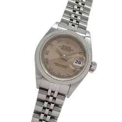 ROLEX 69174 DATEJUST PINK ROMAN DIAL SS WG AUTOMATIC LADIES WATCH USED