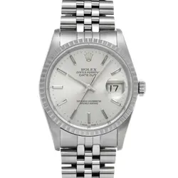 USED ROLEX DATEJUST 16220 SILVER CASE SIZE 36×36MM MEN'S WATCH #431411