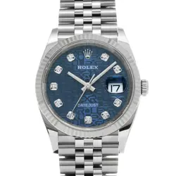 USED ROLEX DATEJUST 36 126234G BLUE CASE SIZE 36×36MM MEN'S WATCH #411011