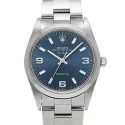 USED ROLEX AIR KING 14000 BLUE CASE SIZE 34×34MM MEN'S WATCH #426011