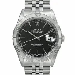 USED ROLEX DATEJUST 16264 BLACK CASE SIZE 36MM×36MM MEN'S WATCH #413711