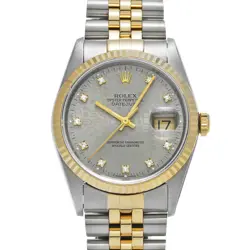 USED ROLEX DATEJUST 16233G SILVER CASE SIZE 36×36MM MEN'S WATCH #447711