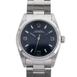 USED ROLEX OYSTER PERPETUAL 77080 BLUE WATCH #461211
