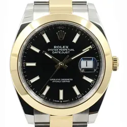USED ROLEX DATEJUST 41 OYSTER BRACELET 126303 BLACK MEN'S WATCH #42311