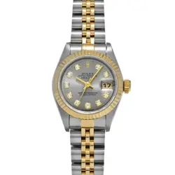 USED ROLEX DATEJUST 69173G GRAY CASE SIZE 26×26MM LADIES WATCH #412211