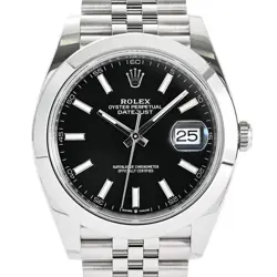 USED ROLEX DATEJUST 41 126300/J BLACK CASE SIZE 41MM MEN'S WATCH #41011