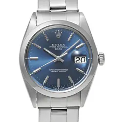USED ROLEX OYSTER PERPETUAL 1500 BLUE CASE SIZE 34MM×34MM MEN'S WATCH #426411