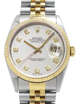 ROLEX DATEJUST DIAMOND 16233G S MEN #T101