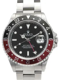 ROLEX GMT MASTER 2 16710 RED/BLACK BEZEL BLACK DIAL 40MM AUTOMATIC MEN'S WATCH