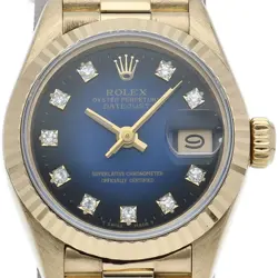 ROLEX DATEJUST LADIES WATCH 10P DIAMOND BLUE GRADIENT 69178G(L) K18WG WOMENW...