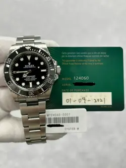 ROLEX SUBMARINER 124060 WITH CARD 41MM STAINLESS STEEL OYSTER BRACELET