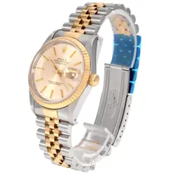 ROLEX DATEJUST PINK GOLD AND STEEL BAG WATCH AUTHENTIC