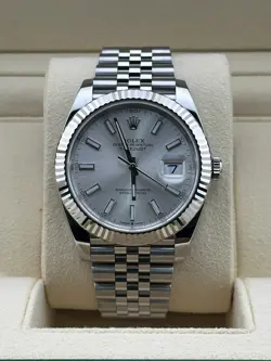 ROLEX DATEJUST 41, 126334, 41MM, SILVER STICK DIAL, 2022 BOX AND PAPERS