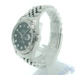 ROLEX DATEJUST BLACK STEEL WATCH WATCH AUTHENTIC