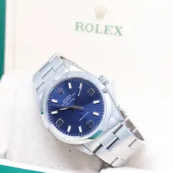 ROLEX OYSTER PERPETUAL 34MM BLUE DIAL AIRKING REF: 14000 (T SERIES)