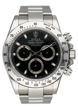ROLEX DAYTONA 116520 BLACK DIAL ENGRAVED MENS WATCH