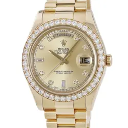 Rolex Day-Date 2 218348A Random Number K18YG Solid Genuine Diamond Used HOUB-0