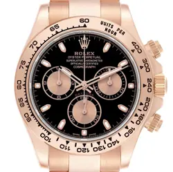 ROLEX DAYTONA COSMOGRAPH BLACK DIAL EVEROSE GOLD MENS WATCH 116505 BOX CARD
