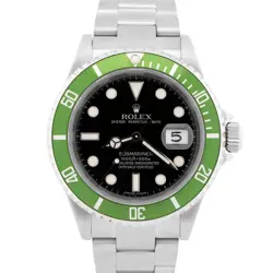 MINT 2009 PAPERS ROLEX SUBMARINER DATE 40MM KERMIT GREEN STAINLESS 16610 LV BOX