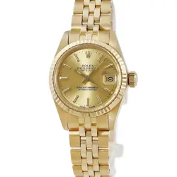 ROLEX DATEJUST 26 6917 K18YG SOLID CHAMPAGNE ROUND FLUTED JUBILEE USED HOUB-0