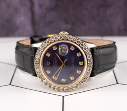 Rolex Datejust 36mm 2-Tone 2.25ct Dark Blue Diamonds Dial Men's Watch