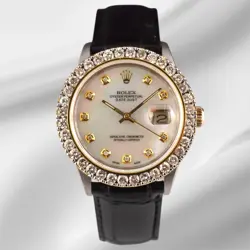 ROLEX DATEJUST 36MM 2-TONE 2.25CT WHITE MOP DIAMONDS DIAL MEN'S WATCH
