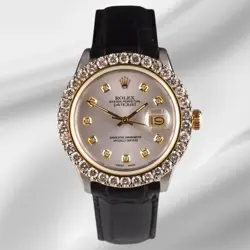 ROLEX DATEJUST 36MM 2-TONE 2.25CT SILVER DIAMOND DIAL MEN'S WATCH