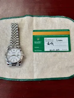 2019 Rolex Datejust 41mm 126334 White Dial Jubilee w/ Rolex Warranty Card