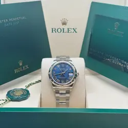 ROLEX DATEJUST 31 NEW 2025 BLUE ROMAN DIAL SCATTERED DIAMOND BEZEL OYSTER