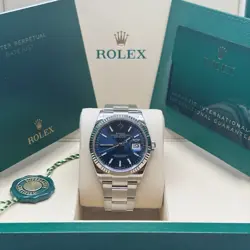 ROLEX DATEJUST 36 NEW 2025 BLUE INDEX DIAL STAINLESS STEEL OYSTER BRACELET