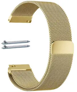 GOLD TONE MAGNETIC CLASP STAINLESS STEEL MESH MILANESE WATCH BAND STRAP #5043