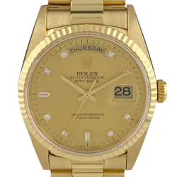 ROLEX DAY-DATE DIAMOND 18238A YG AUTOMATIC MEN'S #BS011