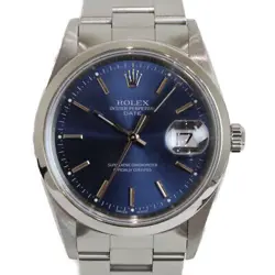 USED ROLEX OYSTER PERPETUAL DATE 15200 BLUE CASE: 34MM MEN'S WATCH #101265